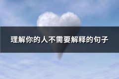 理解你的人不需要解释的句子(汇总89句)