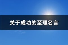 关于成功的至理名言(实用140句)