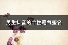 男生抖音的个性霸气签名(优选145句)