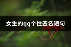 女生的qq个性签名短句(热门148句)