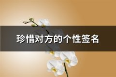 珍惜对方的个性签名(通用60句)