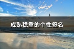 成熟稳重的个性签名(优选66句)