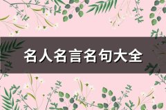 名人名言名句大全(推荐74句)