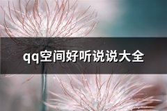 qq空间好听说说大全(热门78句)