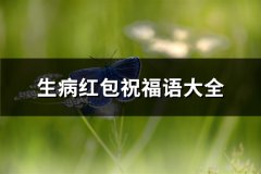 生病红包祝福语大全(共75句)