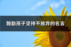 鼓励孩子坚持不放弃的名言(推荐63句)