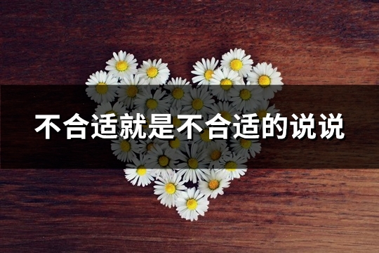 不合适就是不合适的说说(精选86句)