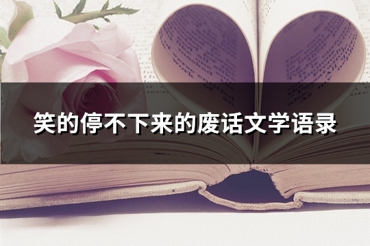 笑的停不下来的废话文学语录(共84句)
