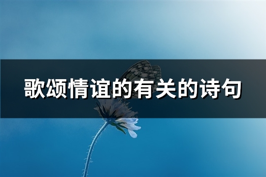 歌颂情谊的有关的诗句(精选305句)