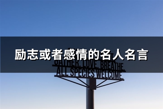 励志或者感情的名人名言(97句)