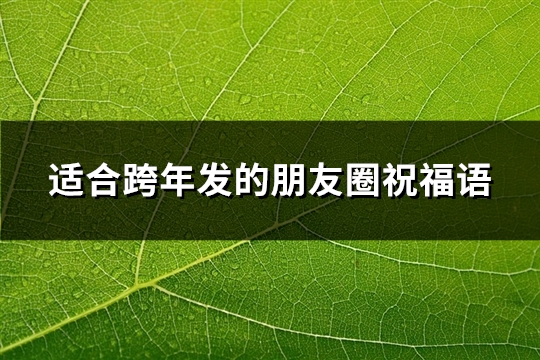 适合跨年发的朋友圈祝福语(优选42句)