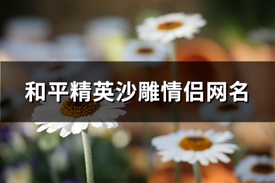 和平精英沙雕情侣网名(共85对)
