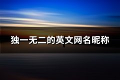 独一无二的英文网名昵称(共111个)