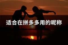 适合在拼多多用的昵称(共133个)