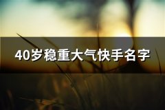 40岁稳重大气快手名字(146个)