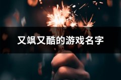 又飒又酷的游戏名字(精选119个)