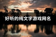 好听的纯文字游戏网名(共113个)