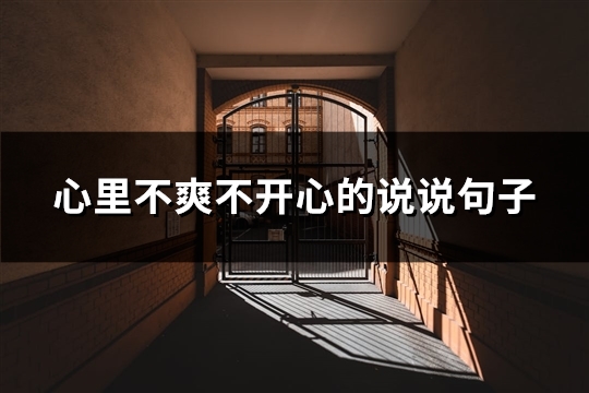 心里不爽不开心的说说句子