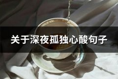 关于深夜孤独心酸句子