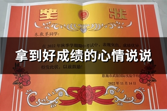 拿到好成绩的心情说说